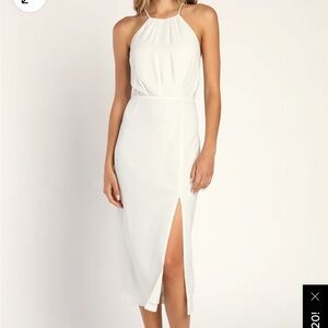 Lulus Dreamy Date Night White Sleeveless Midi Dress